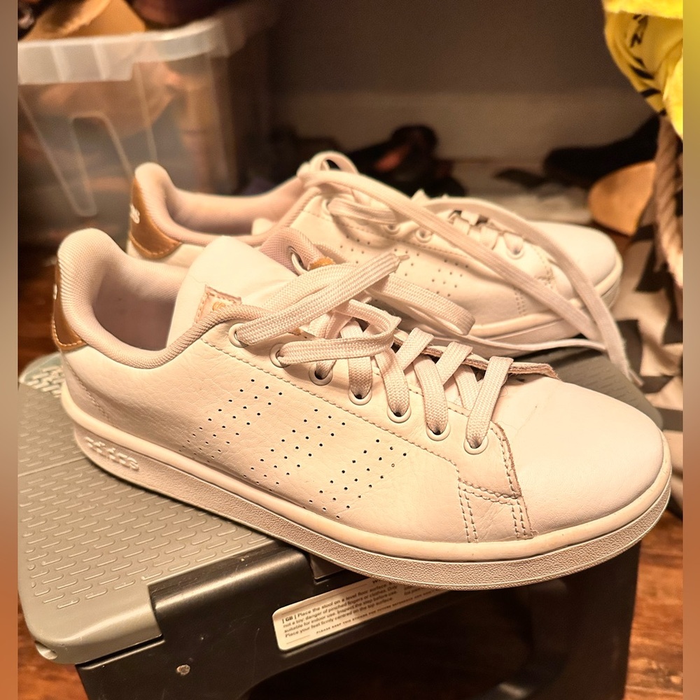 adidas Women's Cream and Gold Athletic Shoes